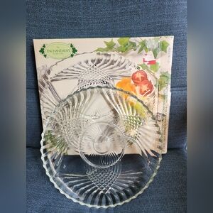 Enchantment by Indiana Glass 4 Part Relish Tray Platter Server 12”